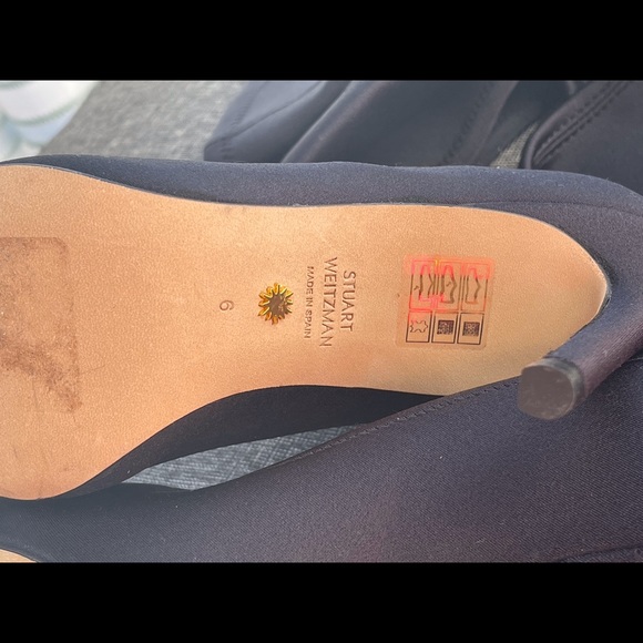 NEW Stuart Weitzman ULTRASTUART LEGGING 100 Boot Satin Stretch Black Size 6 - Picture 14 of 14